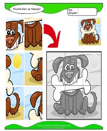 Puzzle Kes Yapıştır Çalışma Sayfaları